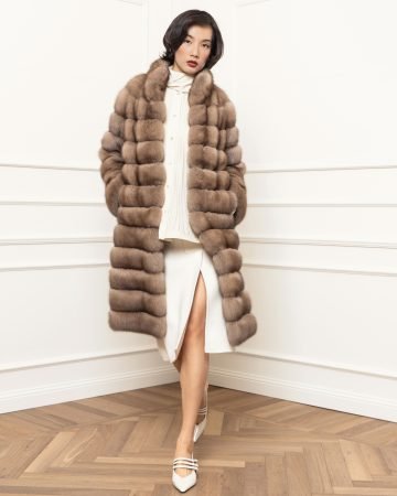 Sable coat with detachable hem