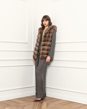 Sable hooded vest