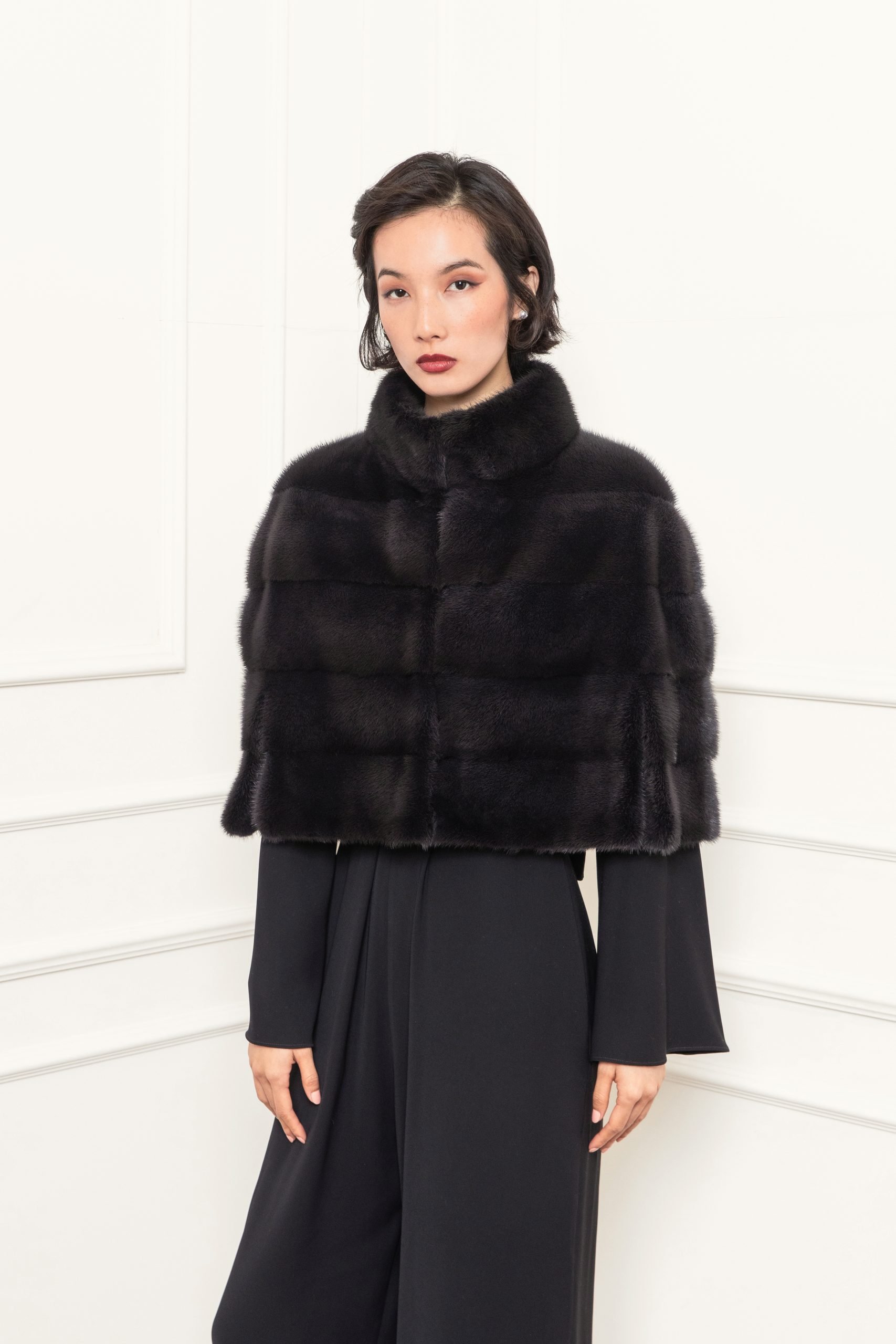 Convertible mink cape