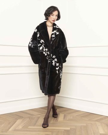 Brown mink coat with inlays