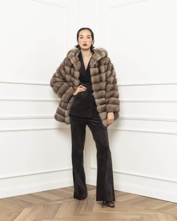 Sable hooded jacket
