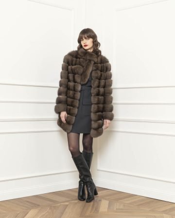 Sable coat with scarf collar