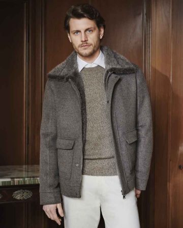 Giacca in misto cashmere e visone
