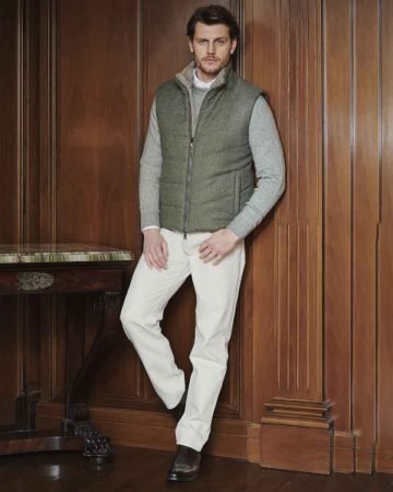 Gilet in cashmere e visone epilato