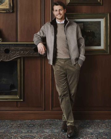 Bomber in misto cashmere e zibellino